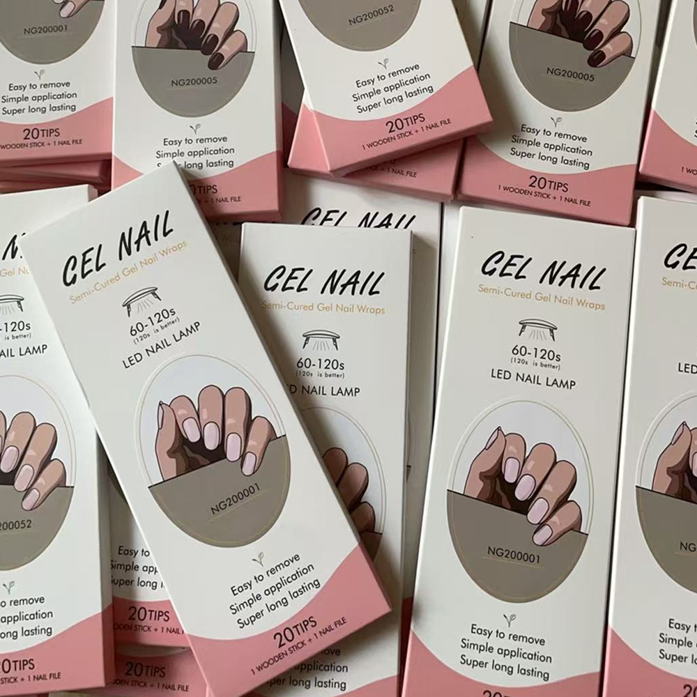 Huizi French Gel Nail Strips P - Full Cover Adhesive ulasan dan harga