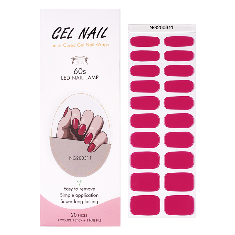Huizi French Gel Nail Strips P - Full Cover Adhesive ulasan dan harga