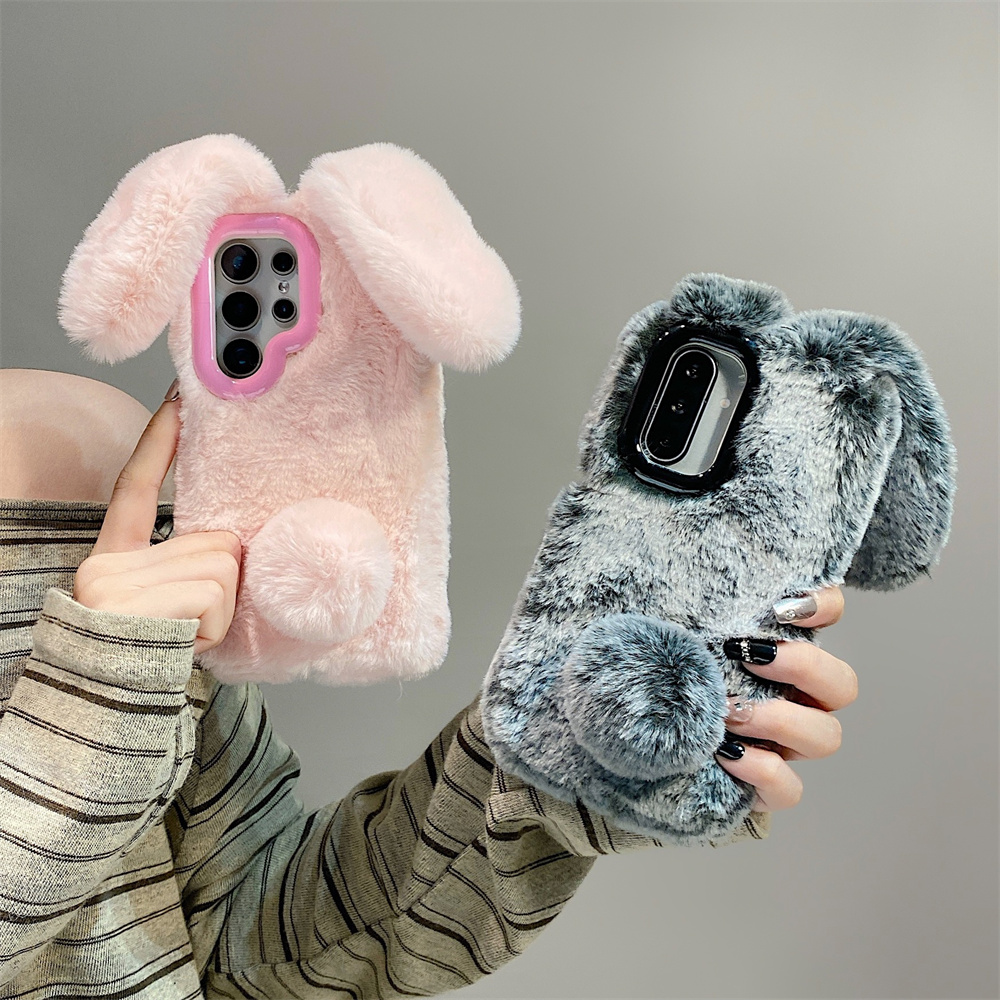 Cute Rabbit Ears Fluffy Stand  - Samsung Galaxy S25 ulasan dan harga