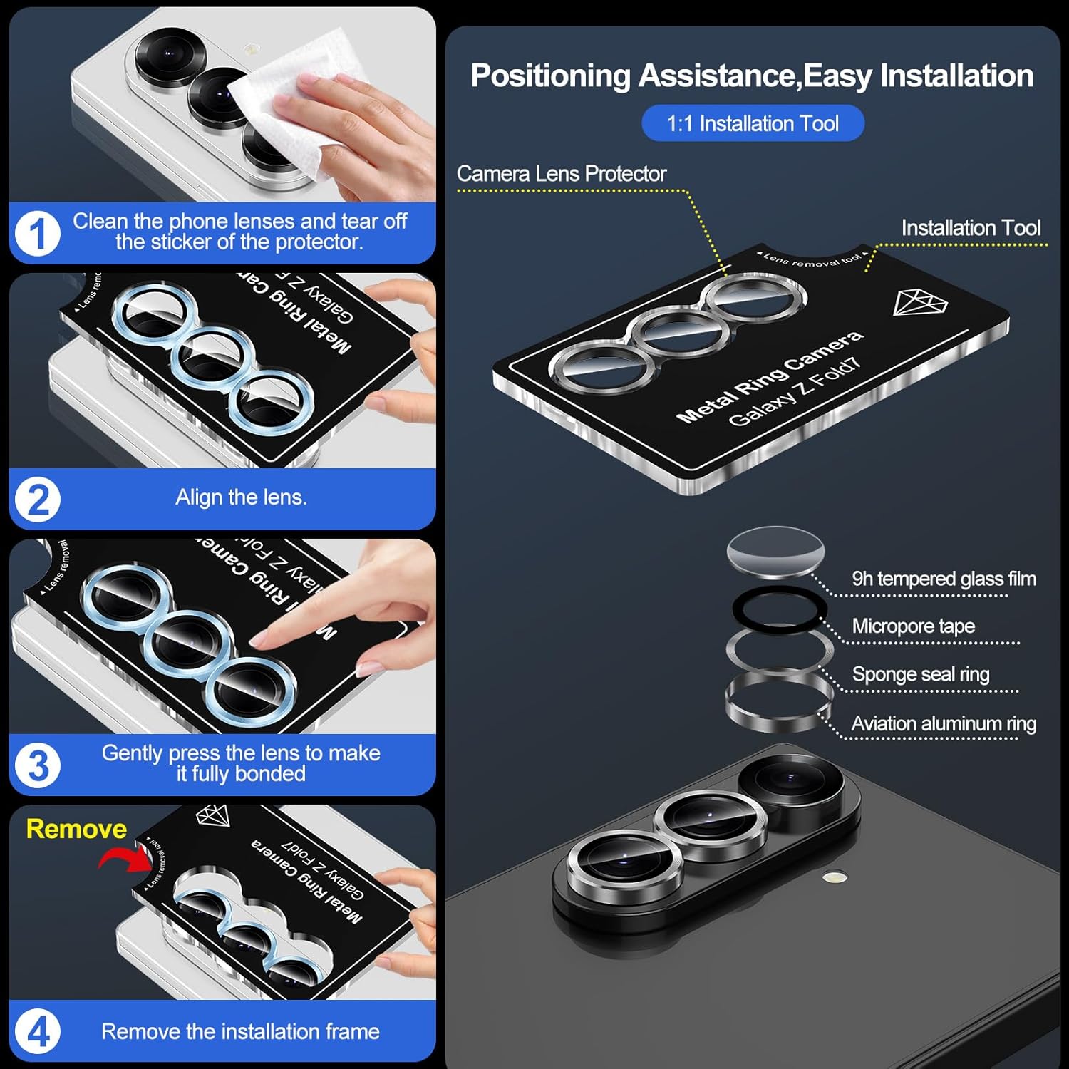 HD Color Metal Alloy Ring Temp - Tempered Glass Screen 9H ulasan dan harga
